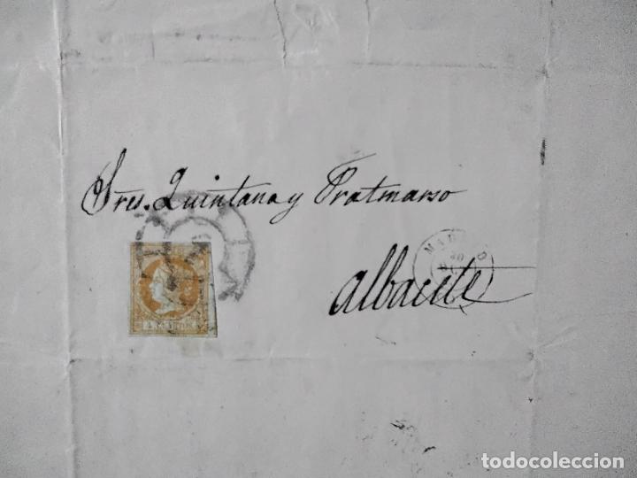 Sellos: circulada y escrita 1860 de madrid a albacete - Foto 1