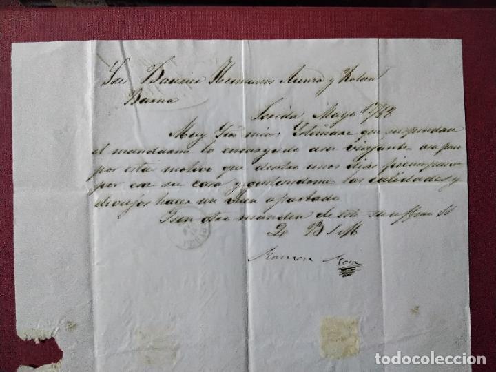 Sellos: circulada y escrita 1858 de lleida a barcelona - Foto 2