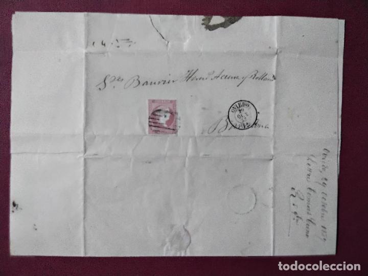 Sellos: circulada y escrita 1858 de lleida a barcelona - Foto 4