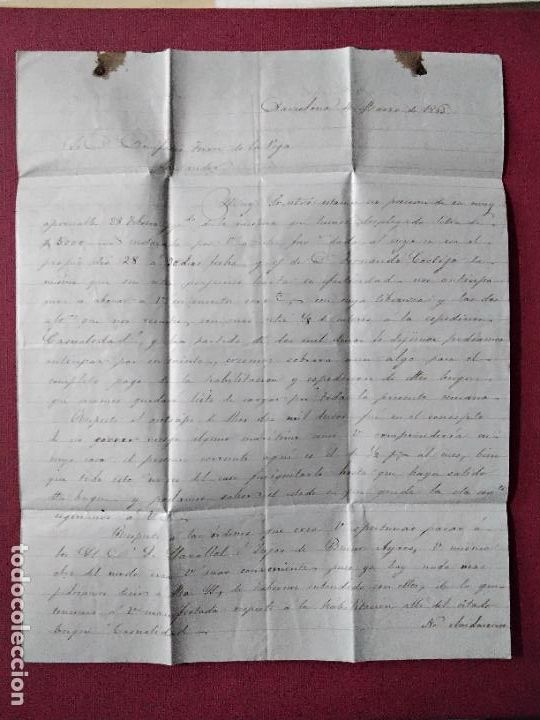 Sellos: circulada Y ESCRITA 1863 DE BARCELONA A SANTANDER - Foto 2