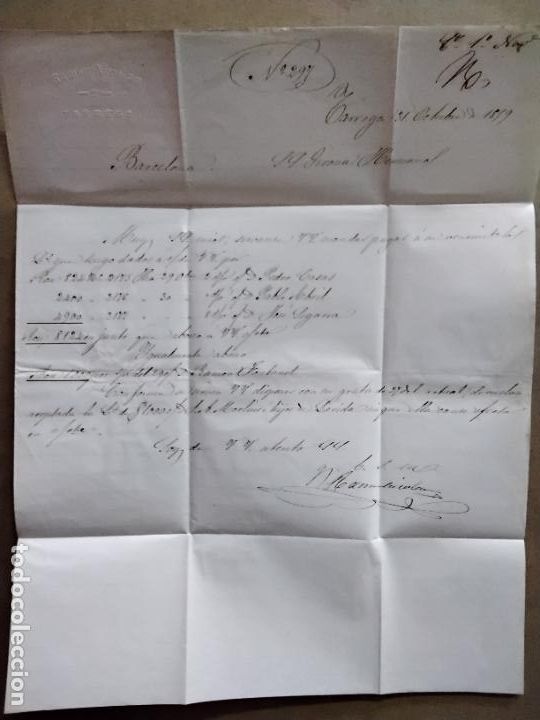 Sellos: circulada y escrita 1859 de tarrega lleida a barcelona - Foto 2