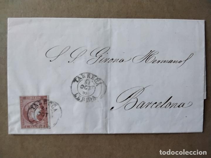 Sellos: circulada y escrita 1859 de tarrega lleida a barcelona - Foto 1