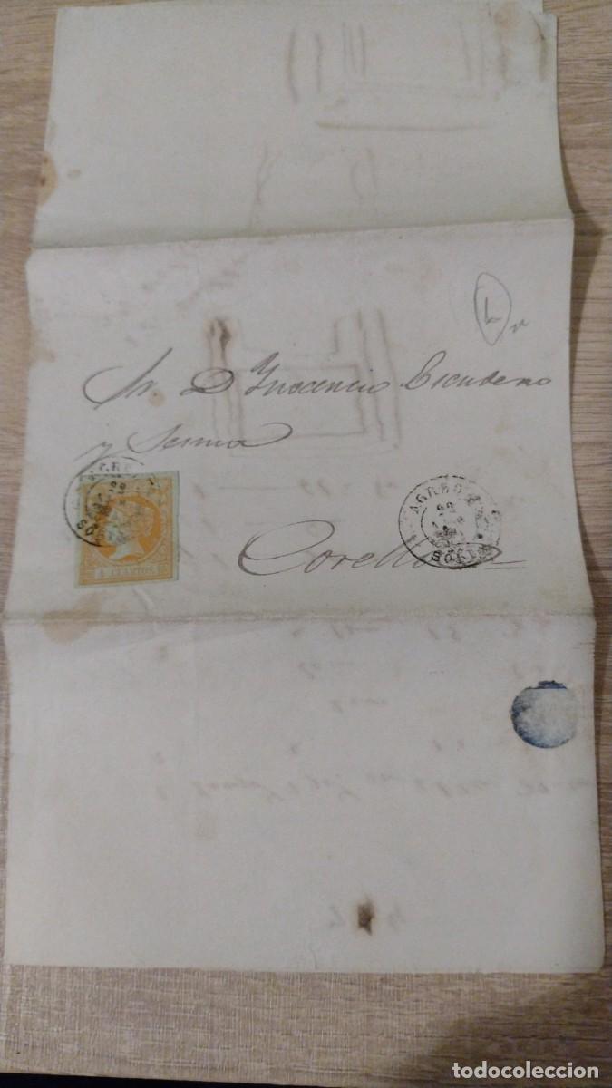 Sellos: Soria. &Aacute;greda. Corella. Isabel II - Foto 1