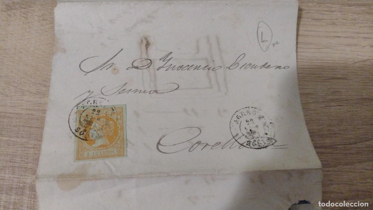 Sellos: Soria. &Aacute;greda. Corella. Isabel II - Foto 2