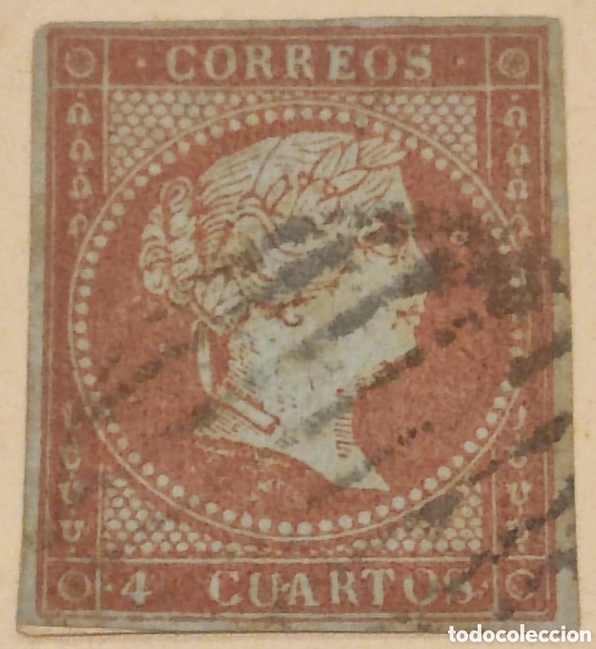 Sellos: Espa&ntilde;a 4 cuartos 1855 - Foto 1