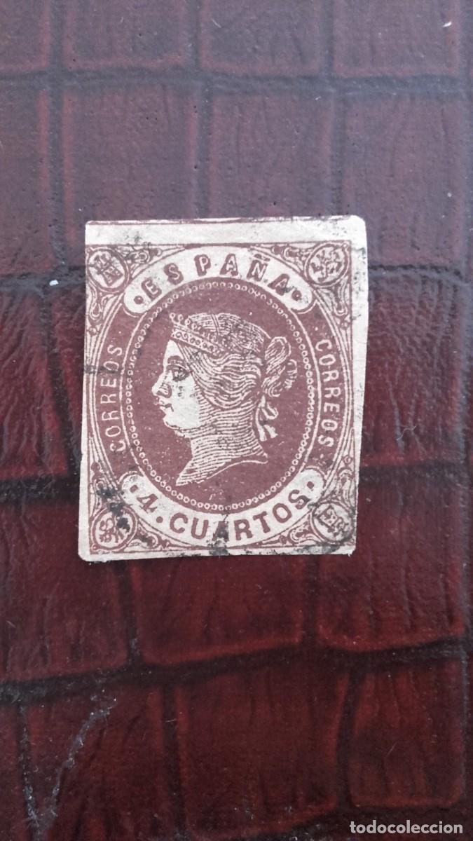 Sellos: rare timbre Espagne .4. cuartos - Foto 2