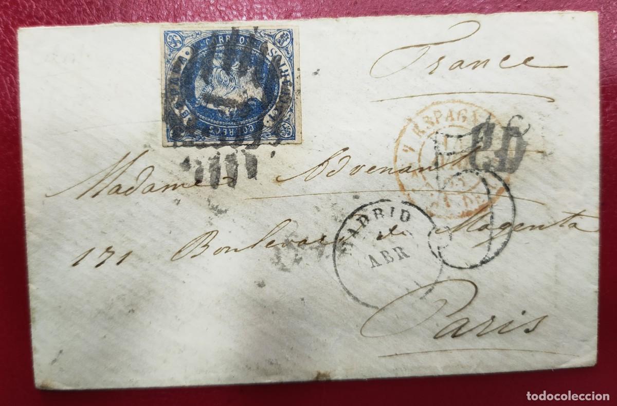 Sellos: 1863. MADRID A PAR&Iacute;S ( FRANCIA). - Foto 1