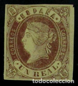 Sellos: Edifil 61. 1862. 1 real casta&ntilde;o - Foto 1