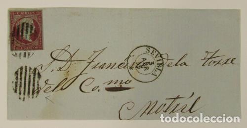 Sellos: Frontal de Sevilla a Motril. Edifil 40 - Foto 1