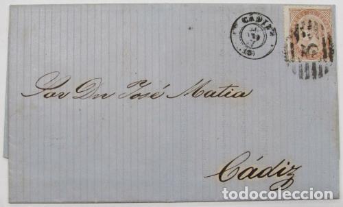 Sellos: Edifil 87 Carta circulada en el interior de C&aacute;diz. - Foto 1