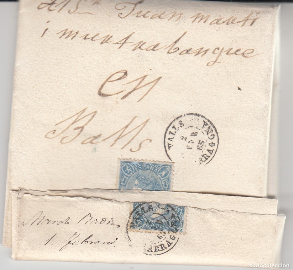 Sellos: CARTA COMPLETA DESDE JUNEDA (LLEIDA) - 1865 - Foto 1