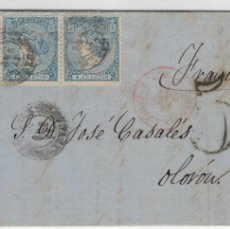 Sellos: FA1474. HISTORIA POSTAL. 1866, CORREO DIRIGIDO A OLORON (FRANCIA)
