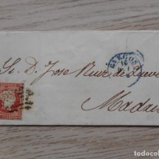 Sellos: ANTIGUA CARTA ENVUELTA SELLO ISABEL II - BURGOS 1856