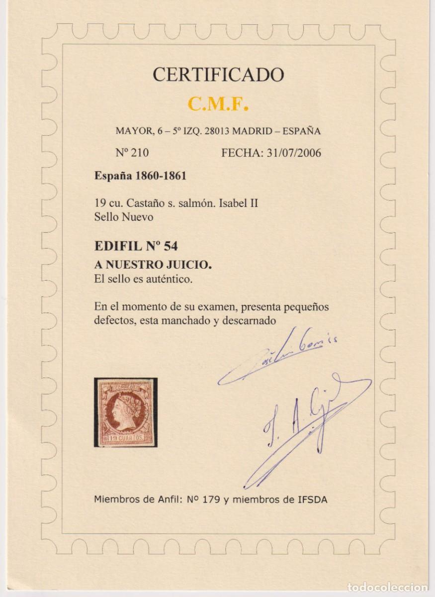 Sellos: Edifil 54 nuevo con Certificado. - Foto 2