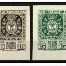 Sellos: ESPAÑA - 1936 - II REPUBLICA - EDIFIL 727/728- SERIE COMPLETA - MNH** - NUEVOS - LUJO - V. CAT. 190€