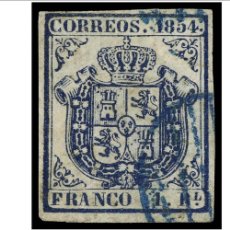 Sellos: ESPAÑA-1854-ISABEL II - EDIFIL 34A - LUJO - CERTIFICADO GRAUS DE AUTENTICIDAD- V.CAT.16200€