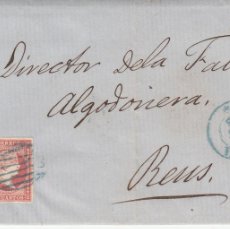 Sellos: CARTA DE SEIGNER E HIJOS EN MURCIA DESTINO REUS CON MATASELLOS PARRILLA Y FECHADOR AZULES -1856