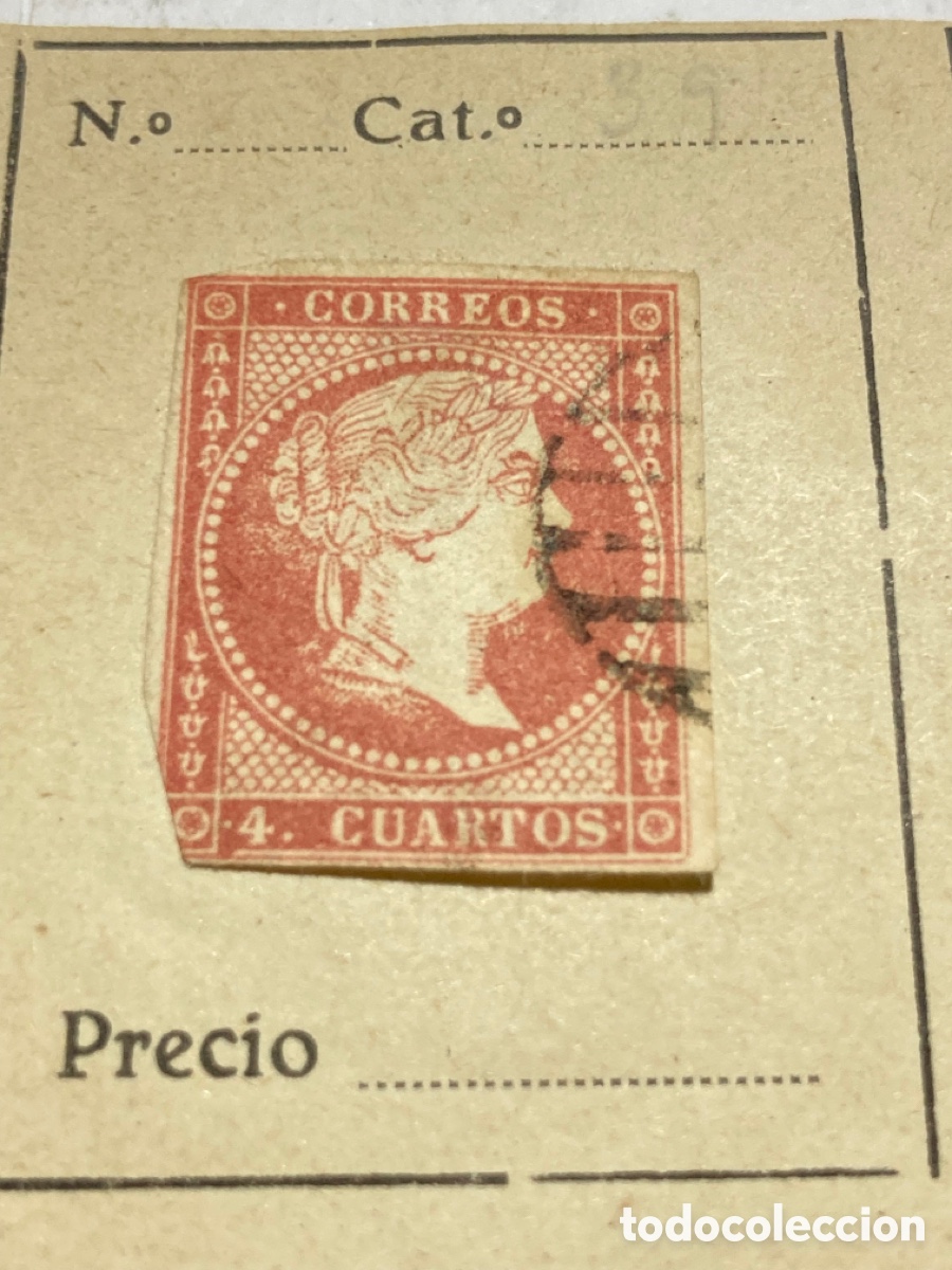 Sellos: ISABEL II. 4 cuartos usado N&ordm; 48. LB-A - Foto 1