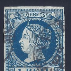 Sellos: EDIFIL 55 ISABEL II. AÑO 1860. MATASELLOS FECHADOR. VALOR CATÁLOGO: 17 €.