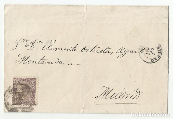 Sellos: envuelta CIRCULADA 1869 de bilbao a madrid - Foto 1