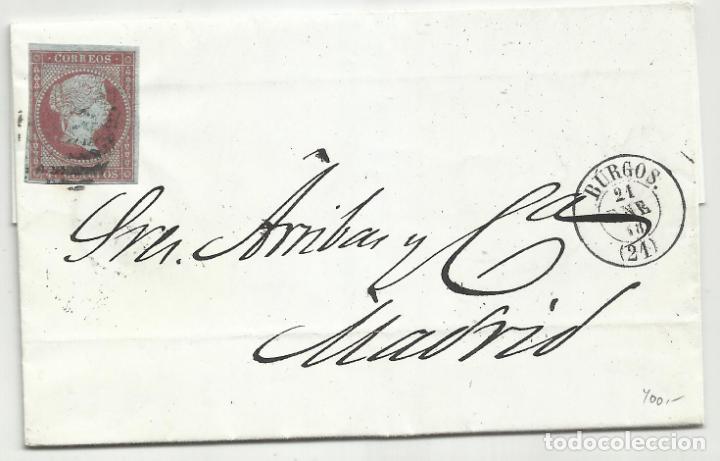 Sellos: CIRCULADA Y ESCRITA 1858 DE BURGOS A MADRID - Foto 1