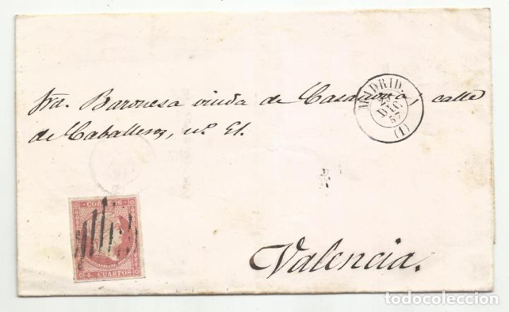 Sellos: ENVUELTA CIRCULADA 1857 DE MADRID A VALENCIA - Foto 1