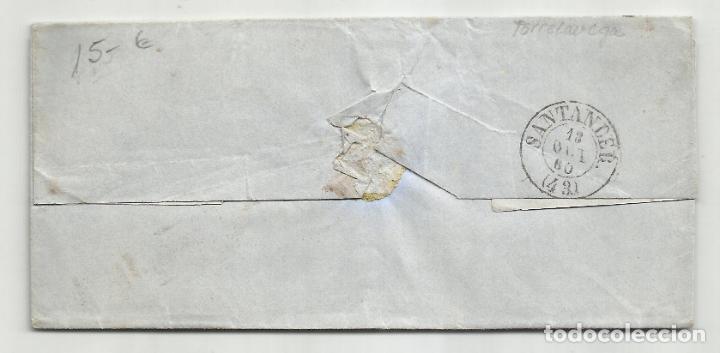 Sellos: ENVUELTA CIRCULADA 1860 DE TORRELAVEGA A SANTANDER - Foto 2