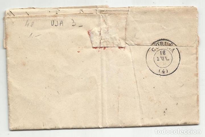 Sellos: circulada y escrita 1860 de madrid a coru&ntilde;a - Foto 3
