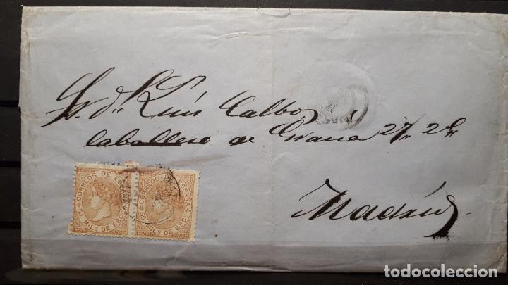 Sellos: Carta dirigida a Madrid. 1867. Edifil 96 - Foto 1