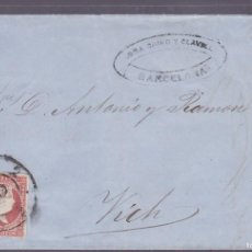 Francobolli: F31-22-CARTA COMPLETA BARCELONA-VICH 1859. MARCA COMERCIAL . VARIEDAD