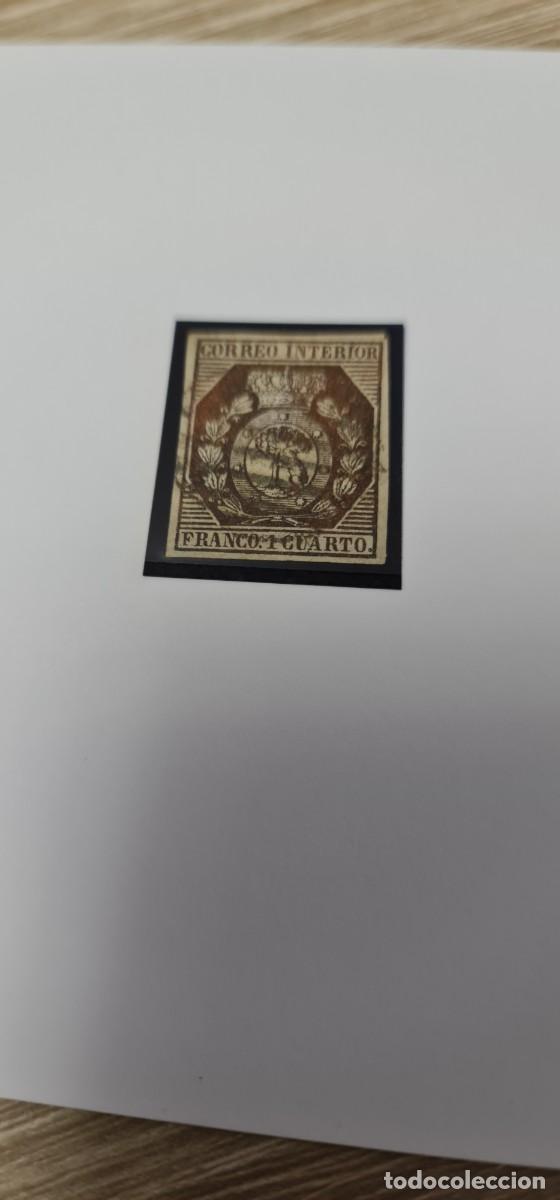 Sellos: Espa&ntilde;a edifil 22 sello usado 1 cuarto - Foto 2