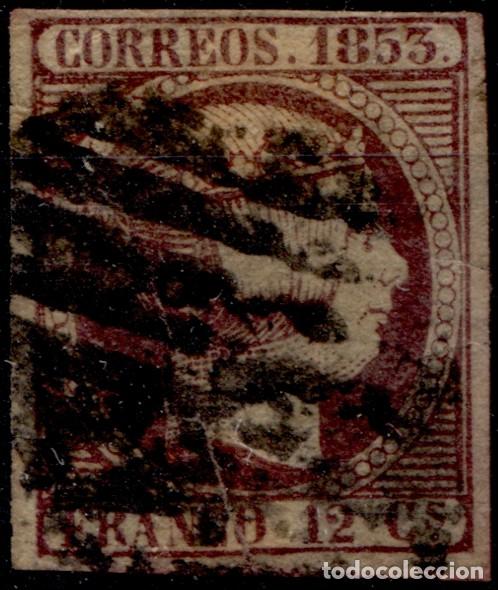 Sellos: 1853 Edifil 18 - 12 cuartos Isabel II - Foto 1
