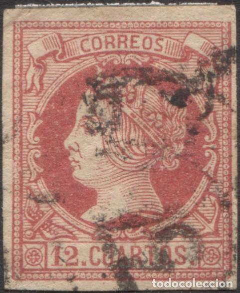 Sellos: 1860 Edifil 53 - 12 cuartos Isabel II - Foto 1