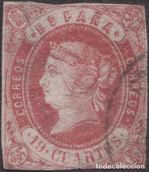 Sellos: 1862 Edifil 60 - 19 cuartos Isabel II - Foto 1