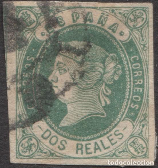 Sellos: 1862 Edifil 62 - 2 real Isabel II - Foto 1