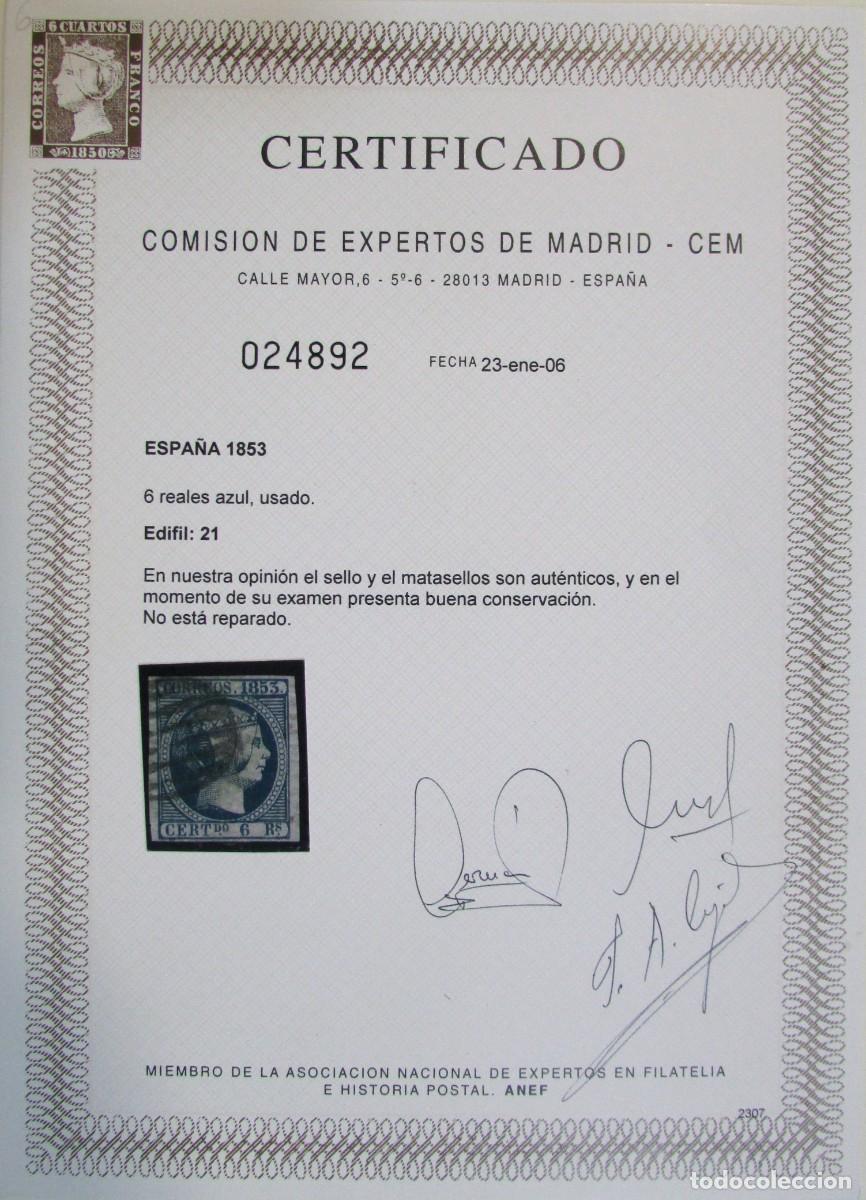 Sellos: Edifil 21. Certificado CEM - Foto 2