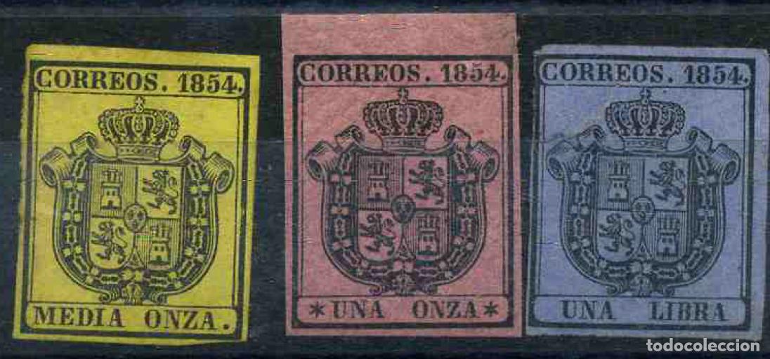 Sellos: Espa&ntilde;a 1854 (Edifil 28/29-31) - Foto 1