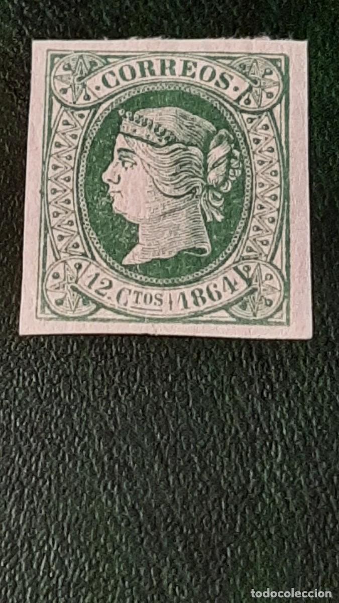 Sellos: Edifil 65. A&ntilde;o 1864. Isabel II sin dentar. - Foto 1