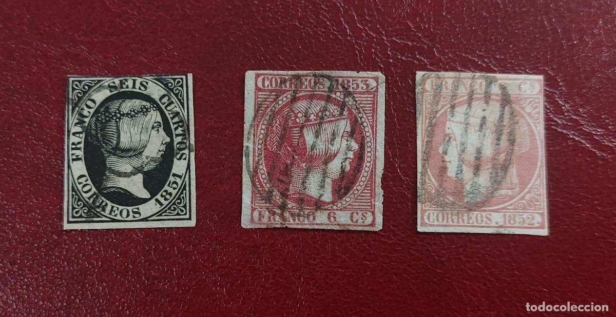 Sellos: Edifil 6,12 y 17 circulados - Foto 1