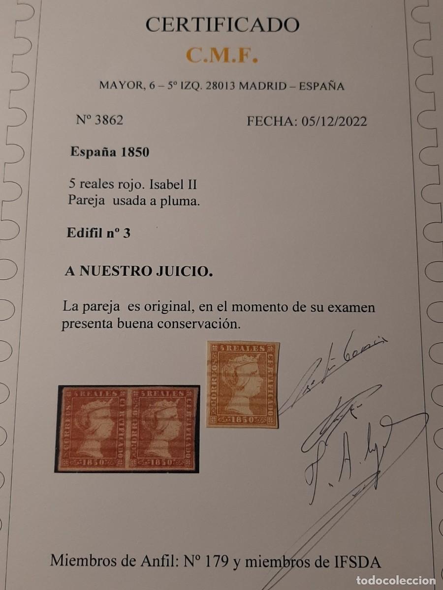Sellos: Edifil 3. Isabel II sin dentar. A&ntilde;o 1850. - Foto 3