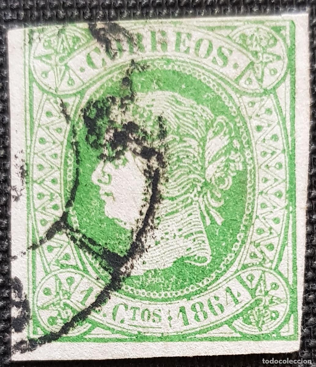 Sellos: Espa&ntilde;a 1864 Isabel II - Foto 1