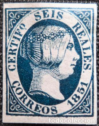 Sellos: Espa&ntilde;a 1851 Isabel II - Foto 1