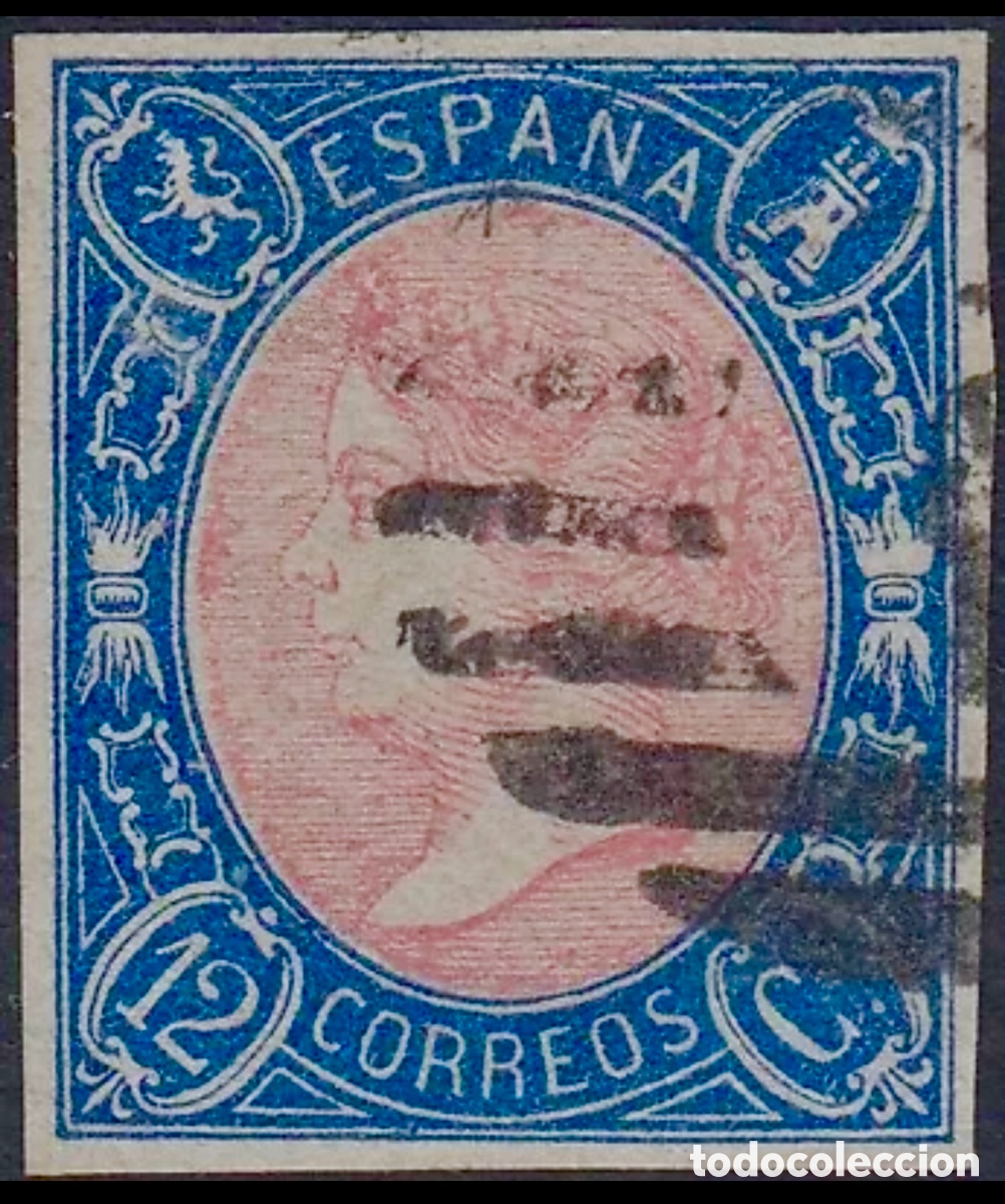 Sellos: Espa&ntilde;a.1865.Isabel II - Foto 1