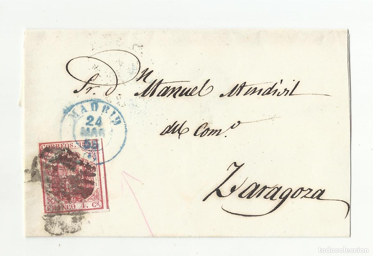 Sellos: ENVUELTA circulada 1855 DE MADRID A ZARAGOZA - Foto 1