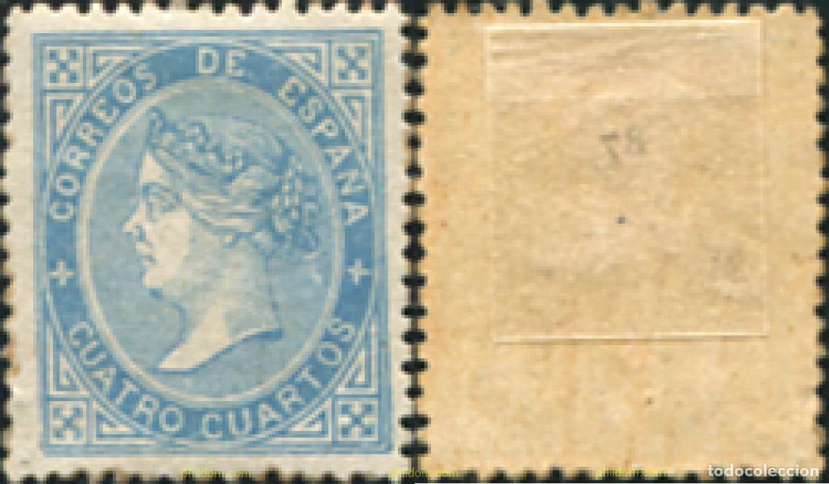 Sellos: 729839 HINGED ESPA&Ntilde;A 1867 ISABEL II - Foto 1