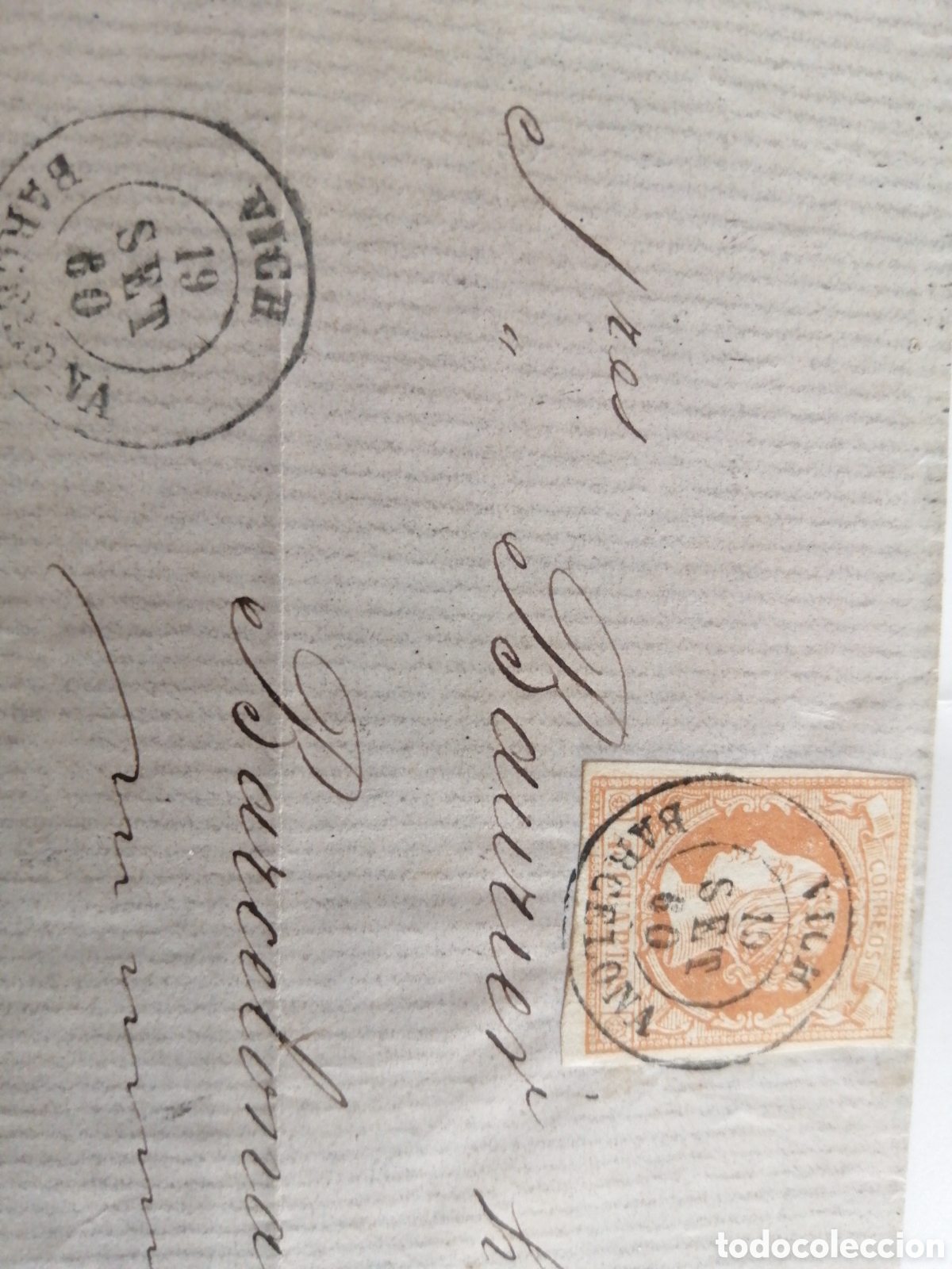 Sellos: 2 CARTAS 4 CUARTOS ISABEL II - Foto 4