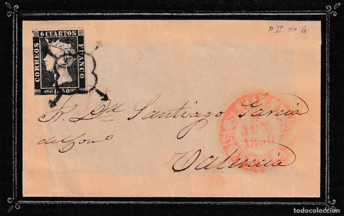 Sellos: EDIFIL 1A FRONTAL DE SEVILLA A VALENCIA 1850 - Foto 1