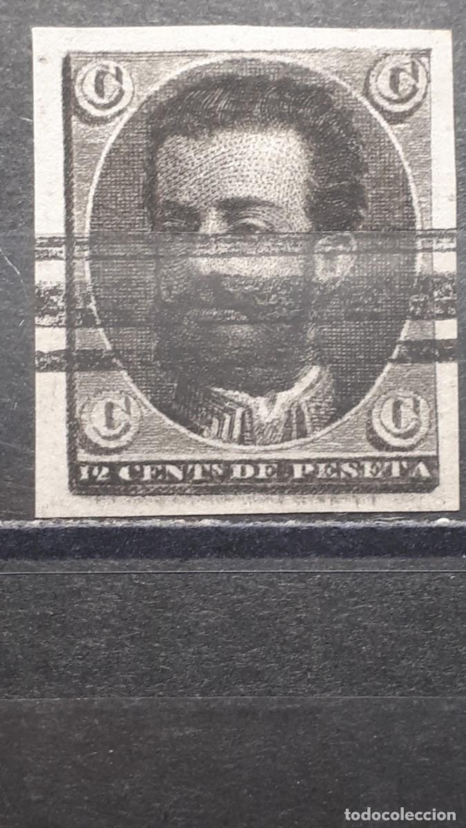 Sellos: ESPA&Ntilde;A. 1875. BARRAD0. Amadeo I. - Foto 1