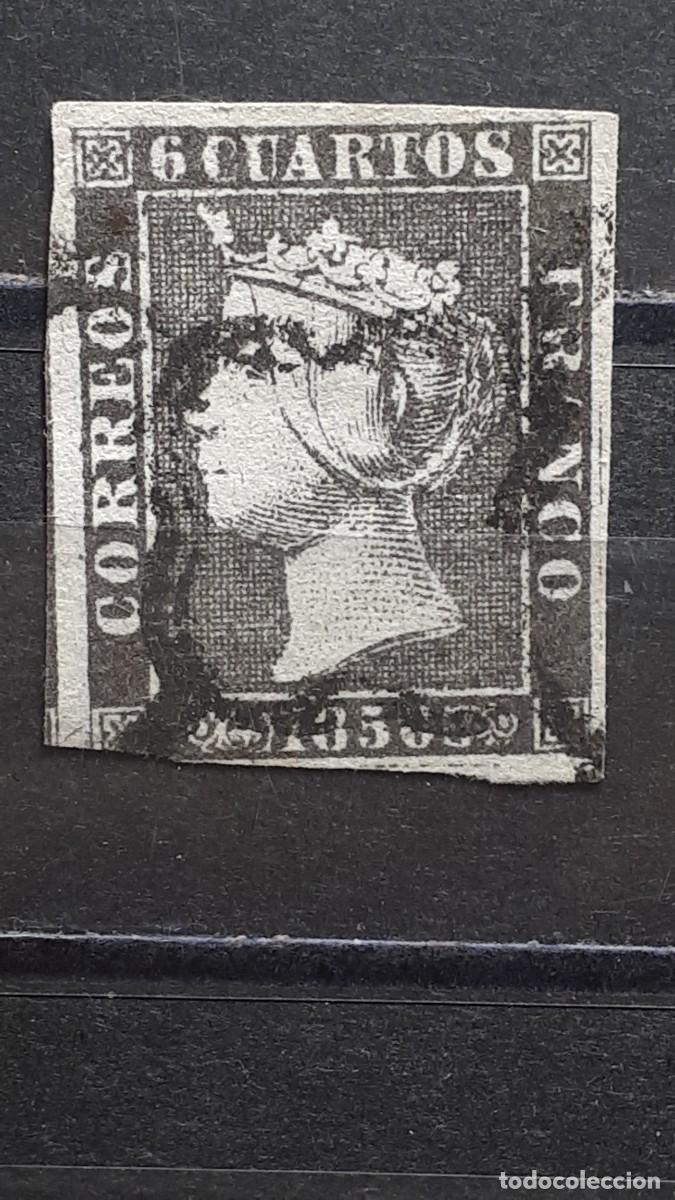 Sellos: ESPA&Ntilde;A &deg;. A&Ntilde;O 1850. EDIFIL 1A - Foto 1