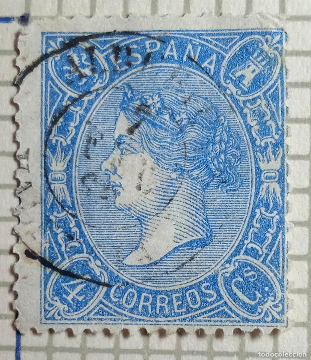 Sellos: SELLO ESPA&Ntilde;A ISABEL II - 4 CS 1865 - Foto 1